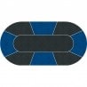 Pokerkleed "VICTORIAN BLAUW" - ovaal - 3 maten - 0/8/10 spelers - neopreen jersey