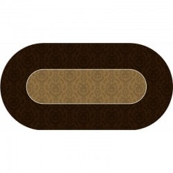 Tapis de Poker "VICTORIAN MARRON" - ovale - 3 tailles - 0/8/10 joueurs - jersey néoprène