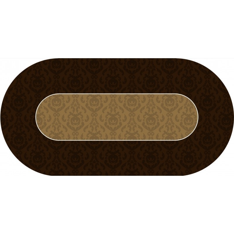Pokerdecke "VICTORIAN BROWN" - oval - 3 Größen - 0/8/10 Spieler - Neopren-Jersey