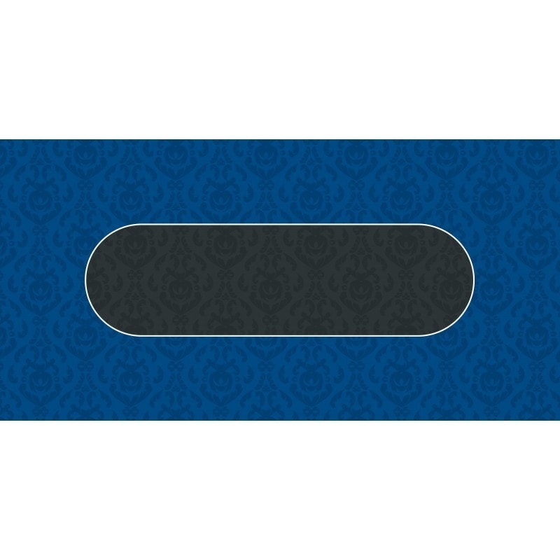 Pokermatta "VICTORIAN BLÅ" - rektangulär - 3 storlekar - 0/8/10 spelare - neoprenjersey