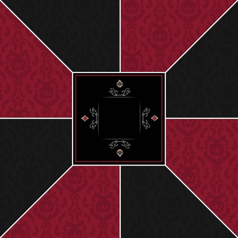 Poker matta "VICTORIAN" - fyrkantig - 2 storlekar - 0/8/10 spelare - neopren tyg