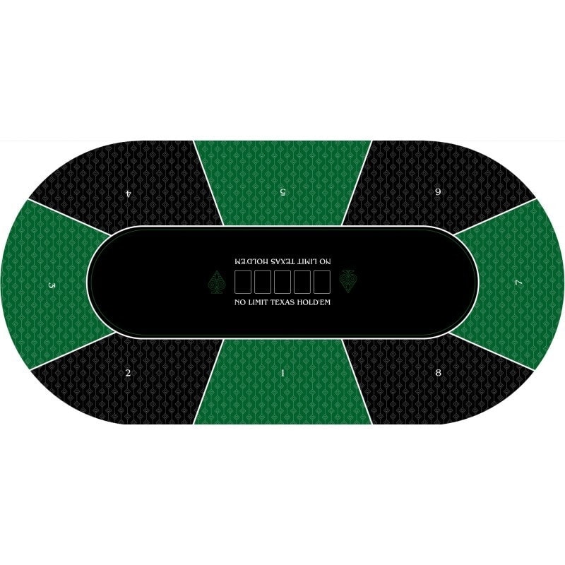 Pokerkleed "TEXAS HOLDEM GROEN" - ovaal - 3 maten - 8/10 spelers - neopreen jersey