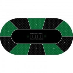 Pokerbord "TEXAS HOLDEM GREEN" - ovalt - 3 storlekar - 8/10 spelare - neoprenjersey