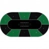 Tapis de Poker "TEXAS HOLDEM VERT" - ovale - 3 tailles - 8/10 joueurs - jersey néoprène