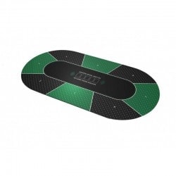 Poker Teppich "TEXAS HOLDEM GRÜN" - oval - 3 Größen - 8/10 Spieler - Neopren-Jersey