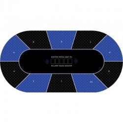 Tapete de Poker "TEXAS HOLDEM AZUL" - oval - 3 tamanhos - 8/10 jogadores - jersey de neoprene