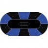 Pokerkleed "TEXAS HOLDEM BLAUW" - ovaal - 3 maten - 8/10 spelers - neopreen jersey