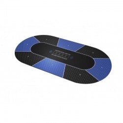 Tapete de Poker "TEXAS HOLDEM AZUL" - oval - 3 tamanhos - 8/10 jogadores - jersey de neoprene