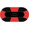 Poker Carpet "TEXAS HOLDEM RED" - oval - 3 sizes - 0/8/10 players - neoprene jersey