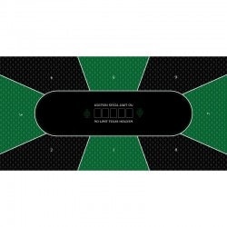 Tapis de Poker "TEXAS HOLDEM VERT" - rectangulaire - 3 tailles - 8/10 joueurs - jersey néoprène