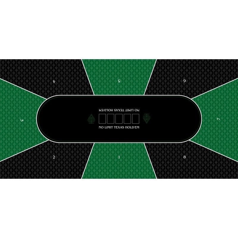 Pokertafelkleed "TEXAS HOLDEM GROEN" - rechthoekig - 3 maten - 8/10 spelers - neopreen jersey
