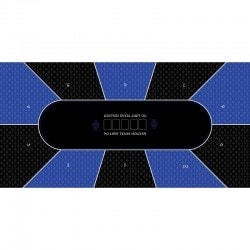 Pokerduk "TEXAS HOLDEM BLÅ" - rektangulär - 3 storlekar - 8/10 spelare - neopren jersey
