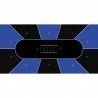 Tappeto da Poker "TEXAS HOLDEM BLU" - rettangolare - 3 taglie - 8/10 giocatori - jersey in neoprene