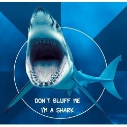 Poker Mat "SHARK EVOLUTION" - round - 3 sizes - 0/8/10 players - neoprene jersey