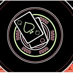 Poker Mat "RETRO NEON" - square - 2 sizes - 0/8/10 players - neoprene jersey.