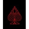 Tapis de Poker "TEXAS HOLDEM ROUGE" - ovale - 3 tailles - 0/8/10 joueurs - jersey néoprène