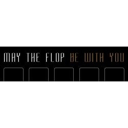 Pokerspielmatte "MAY THE FLOP BE WITH YOU" - rechteckig - 3 Größen - 0/8/10 Spieler - Neopren-Jersey.