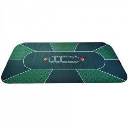 "SPADE" Poker Mat - Rectangular - 180 x 90 cm - 10 seats - neoprene / felt material.