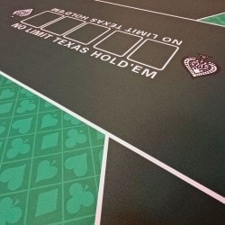 Tapis de poker "NO LIMIT" - rectangulaire - jersey néoprène - 90/180 cm – 10 joueurs