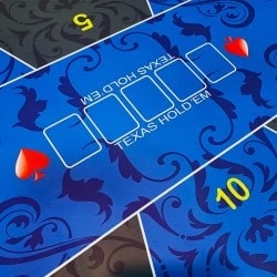 Tapis de poker "ARABESQUE"  - rectangulaire - 180 x 90 cm - 10 places - feutrine néoprène