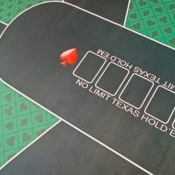 Tappeto da poker "SPADE" - rettangolare - 180 x 90 cm - 10 posti - neoprene / feltro.