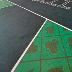 Pokerbord "SPADE" - rektangulär - 180 x 90 cm - 10 platser - neopren / filtduk.