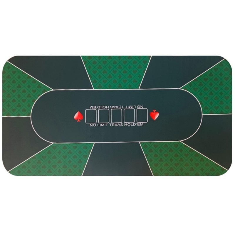 Tappeto da poker "SPADE" - rettangolare - 180 x 90 cm - 10 posti - neoprene / feltro.