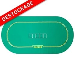 Tapis de poker "CLASSIC VERT" - ovale - 180 x 90 cm - néoprène / feutrine