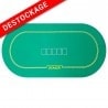 Tapete de poker "CLASSIC GREEN" - ovalado - 180 x 90 cm - jersey / neopreno