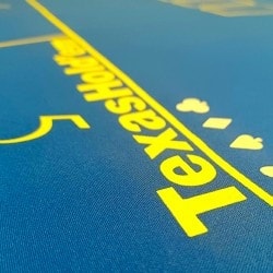 "CLASSIC BLUE" poker mat - oval - 180 x 90 cm - jersey / neoprene