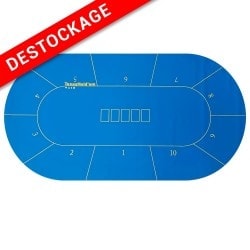 Tapis de poker "CLASSIC BLUE" - ovale - 180 x 90 cm - jersey / néoprène