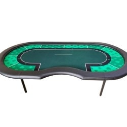 Table de poker de tournoi "GREEN" - pieds pliants - emplacement dealer – 10 joueurs