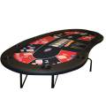 Pokerbord "HARICOT RED" - med fällbara ben - neoprentäcke - 9 spelare + givare