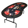 Poker-Tisch "RED BEAN" - mit klappbaren Beinen - Neopren-Jersey-Tuch - 9 Spieler + Dealer