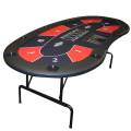 Table de poker "HARICOT RED" - avec pieds pliants - tapis jersey néoprène - 9 joueurs + dealer