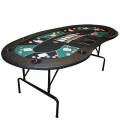 Poker-Tisch "HARICOT GREEN" - mit klappbaren Beinen - Neopren-Jersey-Unterlage - 9 Spieler + Dealer