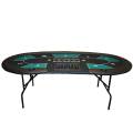 Poker-Tisch "HARICOT GREEN" - mit klappbaren Beinen - Neopren-Jersey-Unterlage - 9 Spieler + Dealer