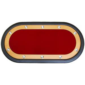 Poker tafel "NEVADA RED" - inklapbare poten - race baan - 10 spelers - microfiber doek - kunstlederen randen