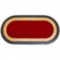 "NÉVADA RED" poker table - folding legs - race track - 10 players - microfiber fabric felt - faux leather edges