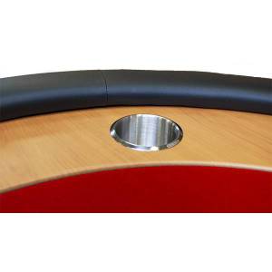 "NÉVADA RED" poker table - folding legs - race track - 10 players - microfiber fabric felt - faux leather edges