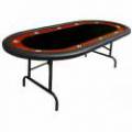"NÉVADA BLACK" poker table - folding legs - race track - 10 players - microfiber fabric felt - faux leather edges