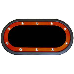 "NÉVADA BLACK" poker table - folding legs - race track - 10 players - microfiber cloth felt - faux leather edges