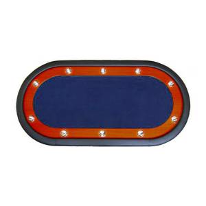 "NÉVADA BLUE" poker table - folding legs - race track - 10 players - microfiber fabric playing surface - faux leather edges.
