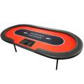 Mesa de pôquer "FLORÉAL RED" - com pés dobráveis reforçados - tapete de neoprene jersey - 10 jogadores + dealer