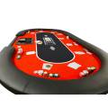 Mesa de pôquer "FLORÉAL RED" - com pés dobráveis reforçados - tapete de neoprene jersey - 10 jogadores + dealer
