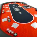 Poker table "FLORÉAL RED" - with reinforced folding legs - neoprene jersey mat - 10 players + dealer