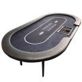 Poker table "FLORÉAL BLACK" - with reinforced folding legs - neoprene jersey felt - 10 players + dealer