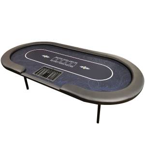 Tavolo da poker "FLORÉAL BLACK" - con piedi pieghevoli rinforzati - tappeto in jersey di neoprene - 10 giocatori + dealer