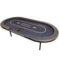 Poker table "FLORÉAL BLACK" - with reinforced folding legs - neoprene jersey felt - 10 players + dealer
