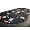 Poker tafel "FLORÉAL BLACK" - met versterkte inklapbare poten - jersey neopreen tafelkleed - 10 spelers + dealer